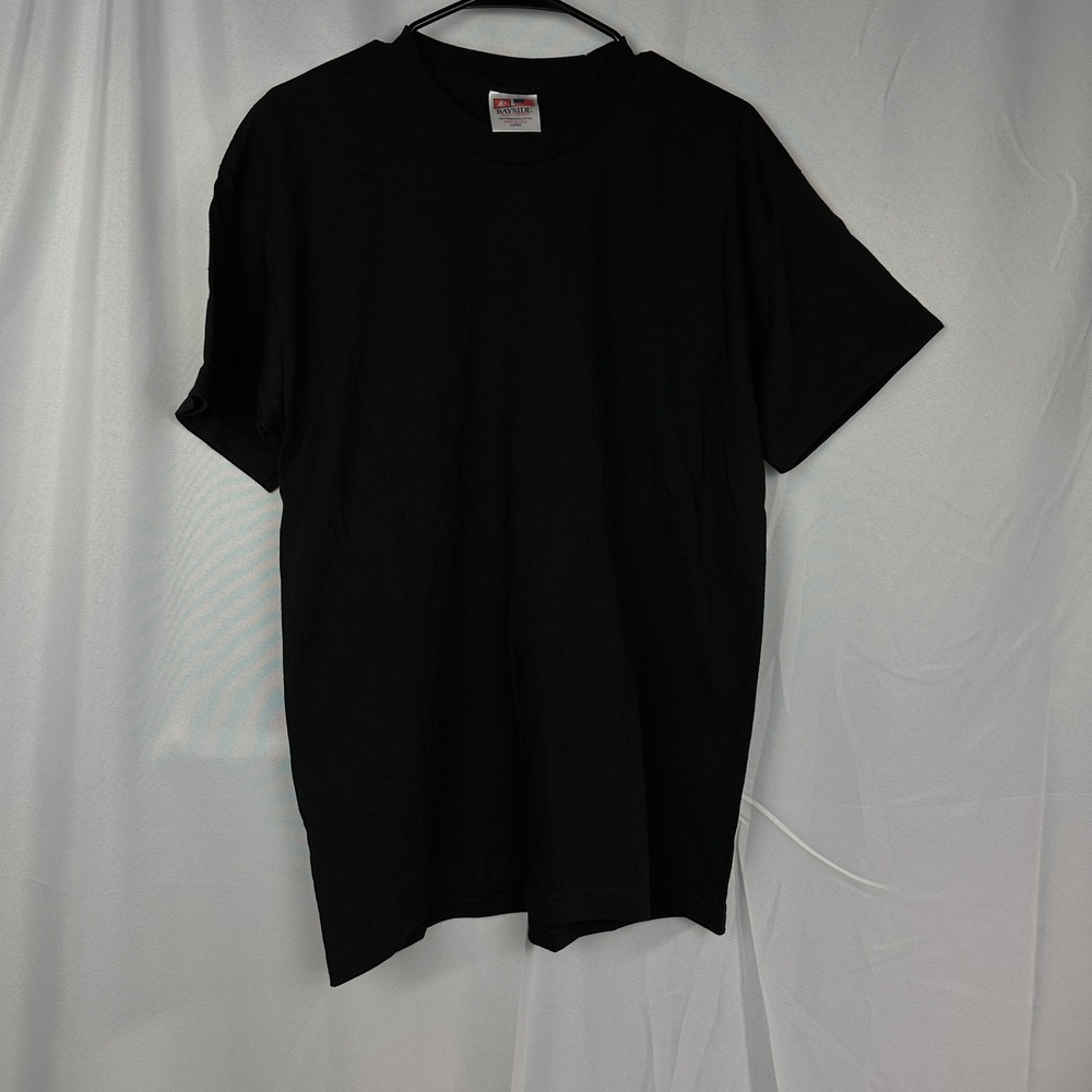 NWT Bayside Heavy Weight T-Shirt Mens Large Black Made In USA Blank Tee